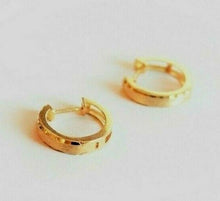 Load image into Gallery viewer, 14K Yellow/Rose/White Gold Elegant Satin Finished Huggie Hoop Earrings 2.5x12mm
