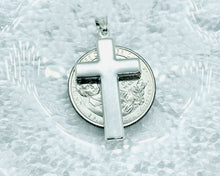 Load image into Gallery viewer, 925 Sterling Silver Simple Cross Pendant High Quality 1.1 Inch Man Woman
