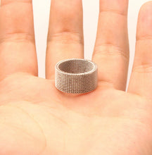 Load image into Gallery viewer, Stainless Steel Tall Flexible Braided Mesh Design Wedding Band Ring 10mm
