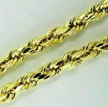 Load image into Gallery viewer, 14k Solid Yellow Gold Diamond Cut Rope Chain Necklace Men 4mm 16"~30" All Sizes
