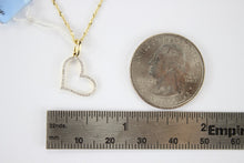 Load image into Gallery viewer, Authentic 14K Yellow Gold and Diamond 0.10 CT Heart Pendant with Singapore Chain
