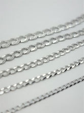Load image into Gallery viewer, 14K White Gold Solid Cuban Curb Link Chain Necklace Bracelet 2mm~6mm 7"~30"
