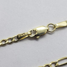 Load image into Gallery viewer, Authentic 10K Yellow Gold Hollow Figaro Chain Necklace 1.9mm 2.6mm 16" to 26"
