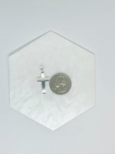 Load image into Gallery viewer, 925 sterling silver cross pendant high polish 2 sided
