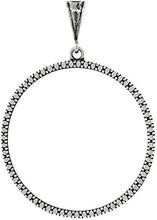 Load image into Gallery viewer, Sterling Silver Quarter Dollar Bezel 24mm 25 Cent Coins Prong Back Illusion Edge
