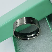 Load image into Gallery viewer, 8mm Titanium Wedding Band Cross Ring Deep Carving Grooved Edges Fit Sizes 6-14
