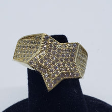 Load image into Gallery viewer, 10K Yellow Gold 20.5mm Big Star Shaped Ring Band for Men Size 9 -11
