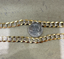 Load image into Gallery viewer, 10mm 10K Solid Gold Cuban chain diamond cut Multi Tone Necklace  20" 37 grams
