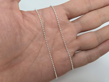Load image into Gallery viewer, 925 Sterling Silver Thin Pallini Bead Ball Chain Necklace Bracelet 1.5mm 7-30 in
