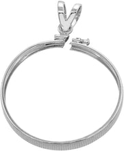 Load image into Gallery viewer, Sterling Silver &amp; Gold Filled Half Dollar Bezel Screw Top 30mm Coin Edge 2 Color
