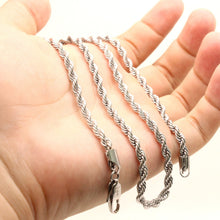 Load image into Gallery viewer, Stainless Steel Textured Rope Chain Necklace 3/16 Inch Wide, Sizes 16-30 Inches

