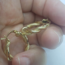 Load image into Gallery viewer, Authentic 10K Yellow Gold Round Twisted Hoop Door Knocker Earrings Women 3 Sizes
