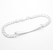 Load image into Gallery viewer, 925 Sterling Silver Personalized Custom Engraved Curb Link ID Bracelet 6mm Wide
