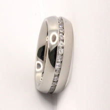 Load image into Gallery viewer, Stainless Steel Plain High Polished Domed 2mm CZ Eternity Wedding Band Ring 7mm
