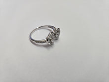 Load image into Gallery viewer, 925 Sterling Silver Vintage CZ Double Heart Ring 3/8 Inch (10mm) Wide, Sizes 6-9
