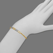 Load image into Gallery viewer, 14K Two Tone Gold 4.0mm Center, 1.0mm Bracelet Ladies High Polished Fancy Chain

