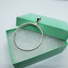Load image into Gallery viewer, Sterling Silver Silver Eagle Bezel 41 mm Coin Screw Top Edge No Coin Included
