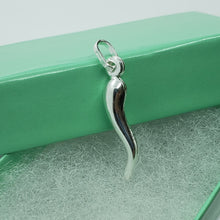 Load image into Gallery viewer, 925 Sterling Silver Italian Horn Pendant High Quality Nickel Free Men 2 Sizes
