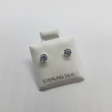 Load image into Gallery viewer, Tiny Sterling Silver Cubic Zirconia Stud Earrings Cartilage Nose Studs 2mm-4mm

