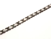 Load image into Gallery viewer, Tungsten Carbide Ceramic 2-Tone Black &amp; Rhombus Facets Magnetic Therapy Bracelet
