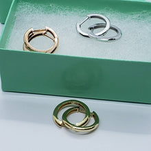 Load image into Gallery viewer, 14K Yellow White Rose Gold Elegant High Polished Angled Huggie Hoop Earrings
