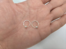 Load image into Gallery viewer, 925 Sterling Silver Endless Hoop Earrings with Bead 1/2 inch Diameter
