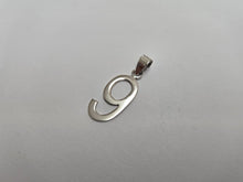 Load image into Gallery viewer, 925 Sterling Silver Small Plain Number 9 Charm Pendant 3/4 (19mm) Inch Tall
