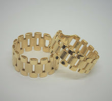 Load image into Gallery viewer, 10K Yellow Gold Rectangular Brick Ring 8.2mm 10mm Band for Man Size 6.5 to 10.5
