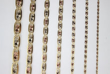 Load image into Gallery viewer, Authentic 14K Yellow White Rose Gold Tri-Color Valentino Chain 1.5-6mm/16"-26"
