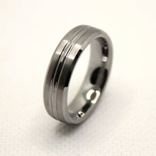 Load image into Gallery viewer, Tungsten Carbide Convex Groove Satin Finish Beveled Edge Wedding Band Ring 6mm
