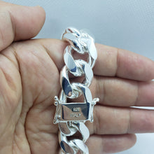 Load image into Gallery viewer, Sterling Silver Miami Cuban Link Chain Domed Surface Thick Bracelet 18mm 8" 9"
