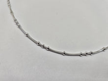 Load image into Gallery viewer, 925 Sterling Silver Fine 3 + 1 Beaded Snake Station Chain Necklace 1mm 7" to 30"
