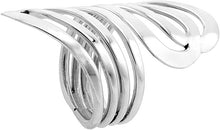 Load image into Gallery viewer, Sterling Silver Wire Wrap Ring Freeform Handmade 2 inch long Sizes 6-10
