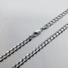 Load image into Gallery viewer, 14K White Gold Solid Cuban Curb Link Chain Necklace Bracelet 5mm 7"~30"
