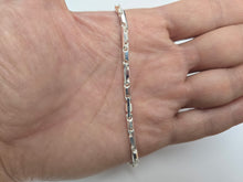 Load image into Gallery viewer, 925 Sterling Silver Beveled Edges Italian Baht Chain Necklace 3mm 7" to 30"
