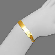 Load image into Gallery viewer, 14K Yellow Gold Figaro Concave ID Bracelet 7mm/5mm 7" 7.5" Engraving Available
