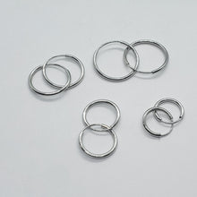 Load image into Gallery viewer, 14K Yellow White Rose Gold Hoop Round Tube Endless Backing Earrings 1.2mm Wide
