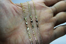 Load image into Gallery viewer, 10K Yellow Gold 2mm-3mm Pave D/C Mariner Anchor Link Chain Necklace 16"- 26"
