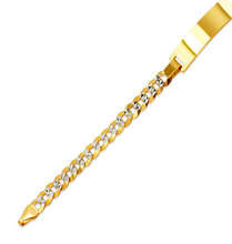 Load image into Gallery viewer, 14K White Pave Gold Curb Light ID Bracelet Chain 7mm/5mm  7" Engraving Available
