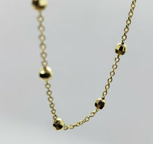 Load image into Gallery viewer, 14K Solid Yellow Gold Station Ball Bead Rolo Bracelet Anklet 2mm 4mm 7" 10"

