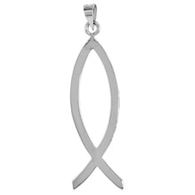 Load image into Gallery viewer, Sterling Silver Handmade Christian Fish Pendant Ichthys w/out 1mm Box Chain
