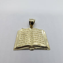 Load image into Gallery viewer, 10K Yellow Solid Gold Bible Book Pendant Charm Religious 3 Sizes
