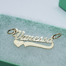 Load image into Gallery viewer, 10K Solid Yellow Gold Handmade Personalized Custom Name Pendant Charm with Heart
