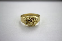 Load image into Gallery viewer, 10k Yellow Gold Authentic Nugget Ring Diamond Cut Sizes 6-13
