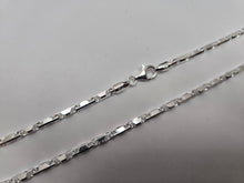 Load image into Gallery viewer, 925 Sterling Silver Beveled Edges Italian Baht Chain Necklace 3mm 7" to 30"
