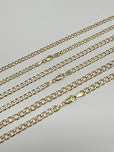 Load image into Gallery viewer, 10k Two Tone Yellow White Gold Hollow Cuban Link Chain 3.5mm-5.4mm / 16"-30"
