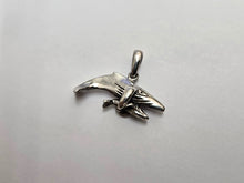 Load image into Gallery viewer, 925 Sterling Silver Adult and Calf Humpback Whales Pendant 3/4 Inch (19mm) Tall
