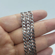 Load image into Gallery viewer, 14K White Gold Solid Cuban Curb Link Chain Necklace Bracelet 5mm 7"~30"
