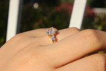 Load image into Gallery viewer, Authentic 14K Yellow Gold Ring CZ Square Design Size 5.5 to 8.5 Gift Ready
