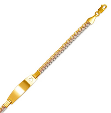 Load image into Gallery viewer, 14K Tri Color Gold Bizmark Baby ID Bracelet 7mm/4mm 6" Engraving Available
